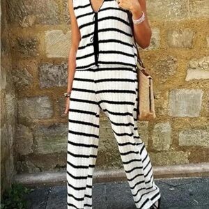Mango Striped Black and White Knit Set